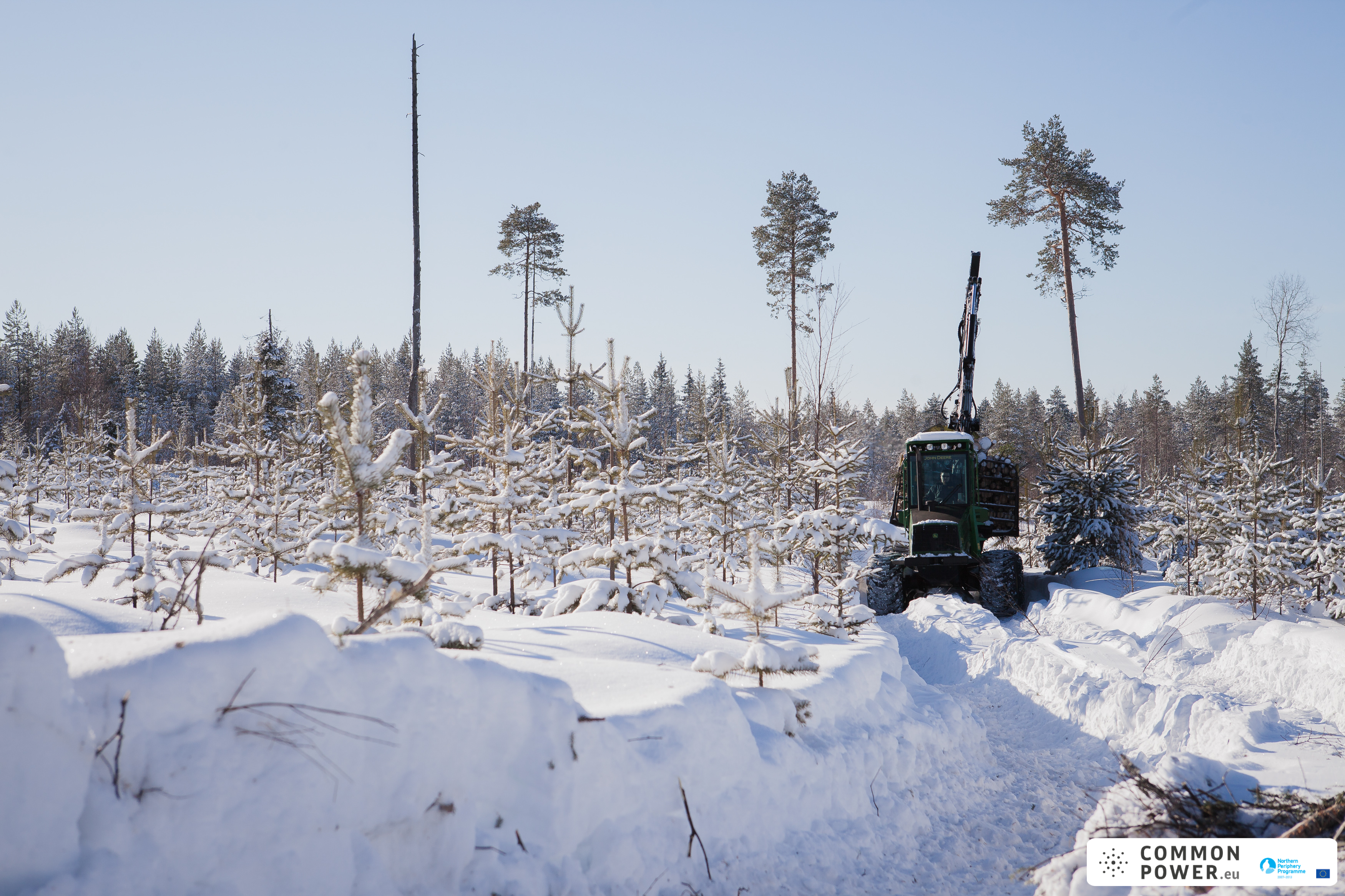 Image of a tractor in the snow