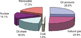 Primary energy structure of the Baltic States (2005)