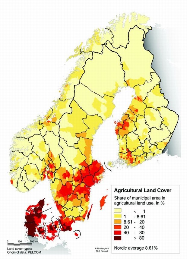 Figure 1 Potential bioenergy production areas for annual energy crop farming.