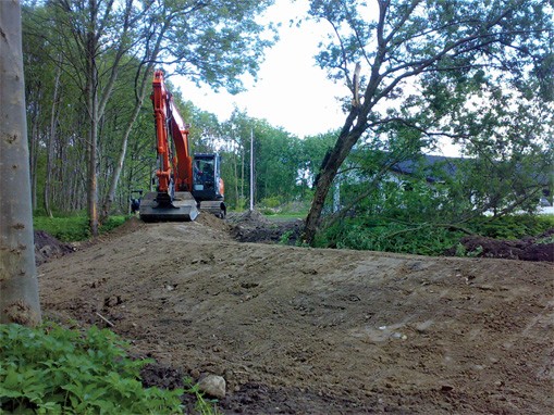 Example of adaption measures in Greve. A new barrier is being buil to prevent future flooding. Photo: Greve municipality.